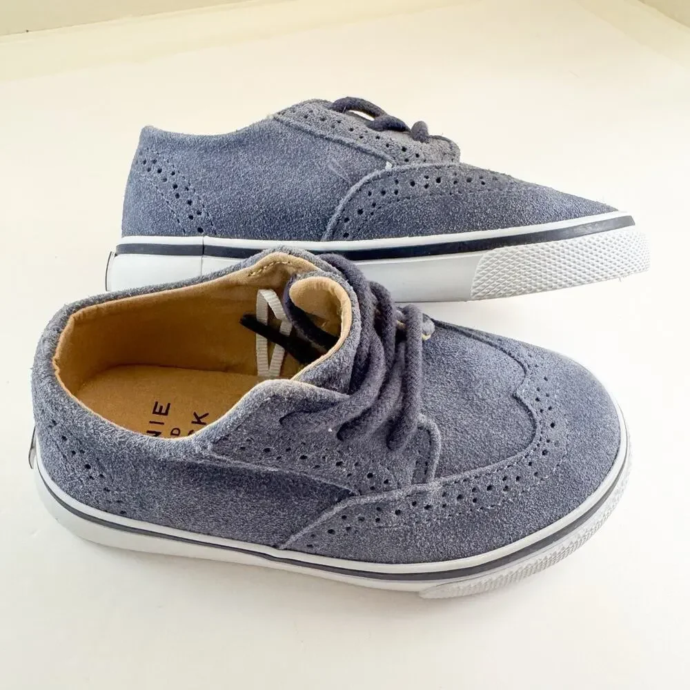 Janie and Jack Suede Wingtip Sneaker Size 7 Vintage‎ Indigo Boys Shoes
